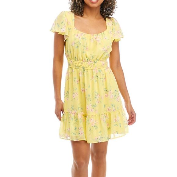 As You Wish Junior’s Size Large flutter sleeve dress NWT - Picture 2 of 8